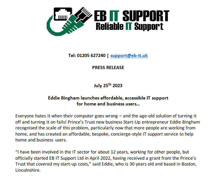 Launch of Affordable IT Support Services